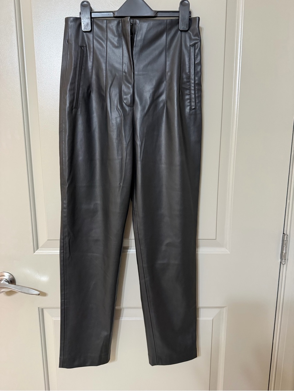 Zara Black Faux Leather Dress Pants